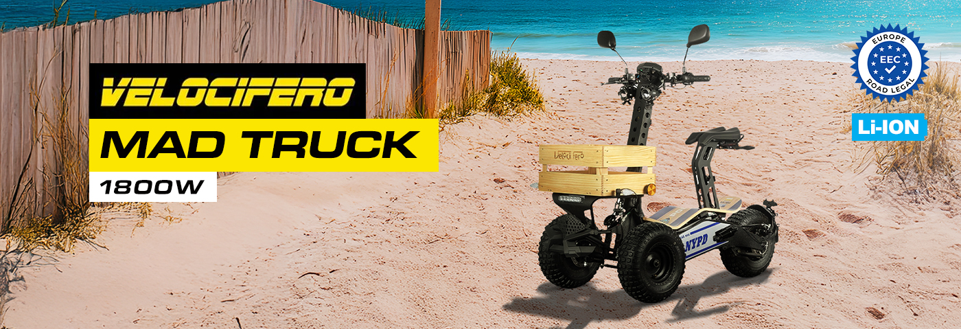 Velocifero EEC Mad Truck Elektro Scooter 1800W 60V 6 Zoll Lithium-on