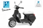 Preview: Lizenz Piaggio Vespa Roller Scooter Kinder Motorrad mit Stützräder Elektro Auto 2x 20W 12V 7Ah