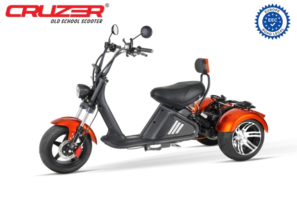 CRUZER TRIKE Vi2 Elektro-Trike 3000W Peak 60V 30Ah Lithium 45 km/h 12 Zoll EEC
