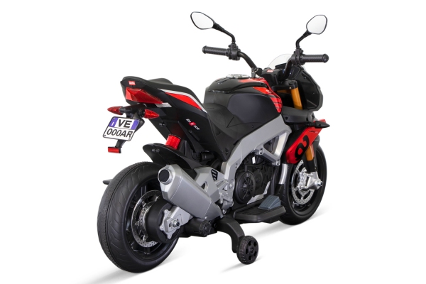 Elektro Kinder Motorrad Aprilia Tuono V4 mit Lizenz 2x 20W 12V/4.5Ah