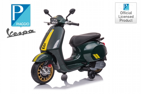 Elektro Kinder Motorrad Vespa Sprint mit Lizenz 1x25W 6V 4Ah
