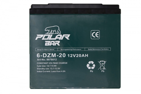 Polar Bär AGM Batterie 6-DZM-20 12V 20Ah wartungsfrei Powerbatterie
