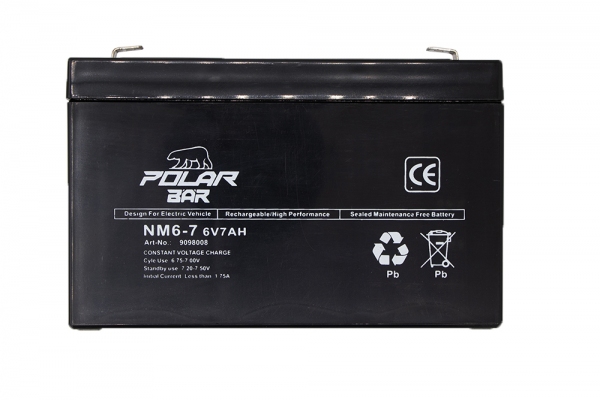 Polar Bär AGM Batterie NM6-7 6V 7Ah 20Hr wartungsfrei Powerbatterie