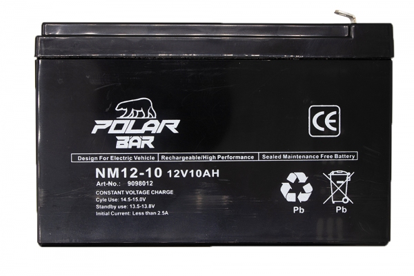 12V 10Ah Polar Bär AGM Batterie | Akku für Elektro Kinder Fahrzeuge