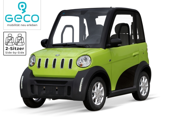 GECO E-Auto Twin 4.0 V2 Mopedauto 2 Sitzer 3.5kw 60V/100Ah Type 2