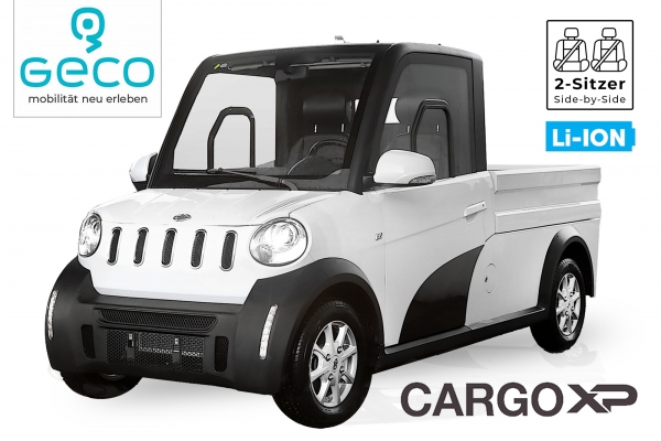 EEC Elektroauto Geco CARGO XP Pritsche 7.5kW brushless Motor inkl. 10,08 kW/h|72V 140Ah Lithium Batterien Straßenzulassung Pickup