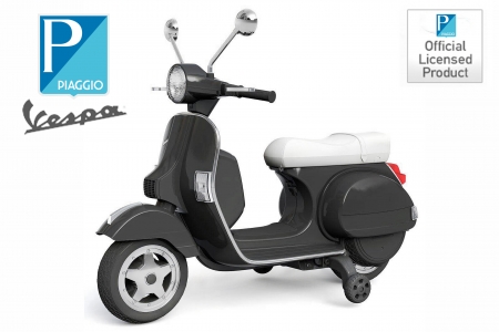 Lizenz Piaggio Vespa Roller Scooter Kinder Motorrad mit Stützräder Elektro Auto 2x 20W 12V 7Ah