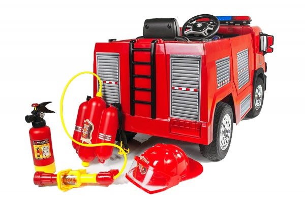Kinder Elektro Feuerwehrauto Auto 2x 45W 12V 7Ah 2.4G RC Feuerlöscher