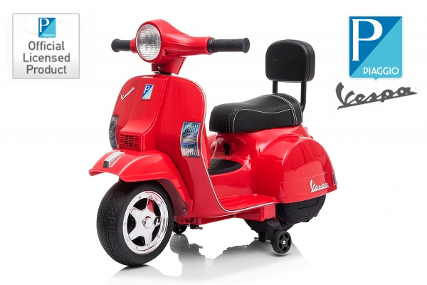 Lizenz Vespa PX 150 Roller Scooter 1x 18W 6V Kinder Motorrad mit Stützräder Elektro Auto