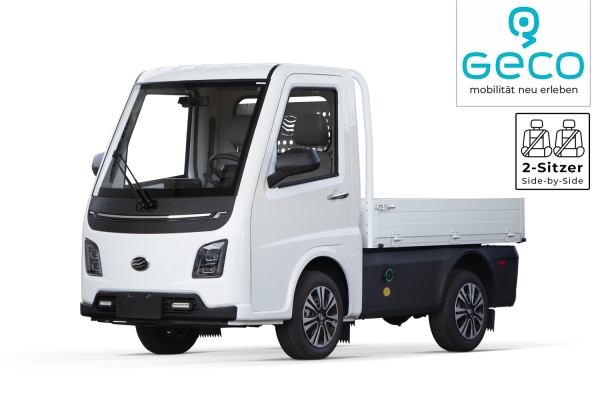 EEC Elektroauto Geco Prime Cargo gXP Pickup 14,8 kW PMSM Motor inkl. 89,6V 230Ah LiFePO4 + Anhängerkupplung
