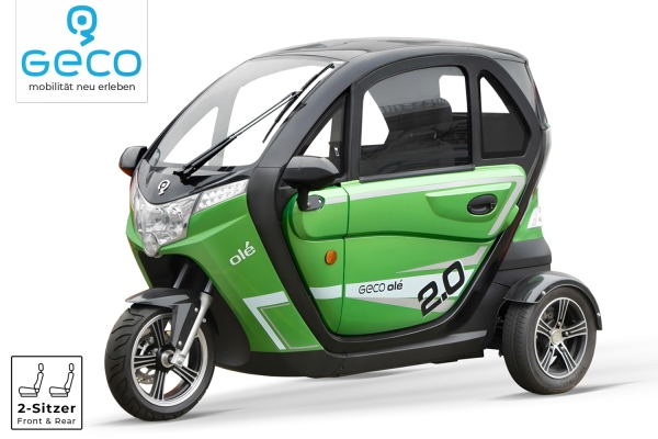 EEC Elektroauto Geco Ole 3000 V9 3kW inkl. 4,3 kW/h|72V 60Ah Batterien Straßenzulassung EEC