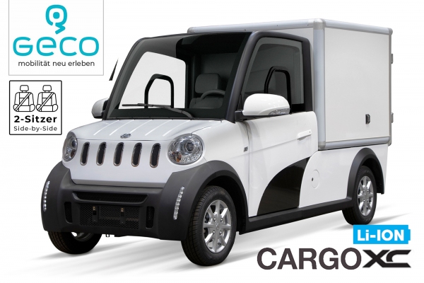 EEC E-Auto Geco Cargo XC V2 Koffer Transporter 2 Sitzer 7.5kw 72V/140Ah Lithium