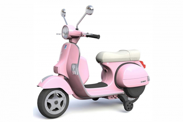 Lizenz Piaggio Vespa Roller Scooter Kinder Motorrad mit Stützräder Elektro Auto 2x 20W 12V 7Ah